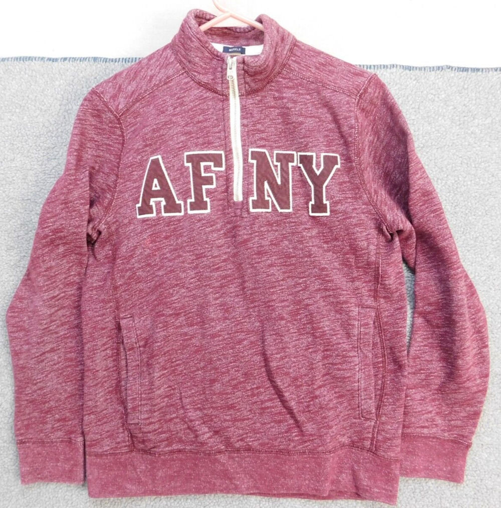 Abercrombie and Fitch Women's S Burgundy Embroidered Logo Comfort Sweatshirt